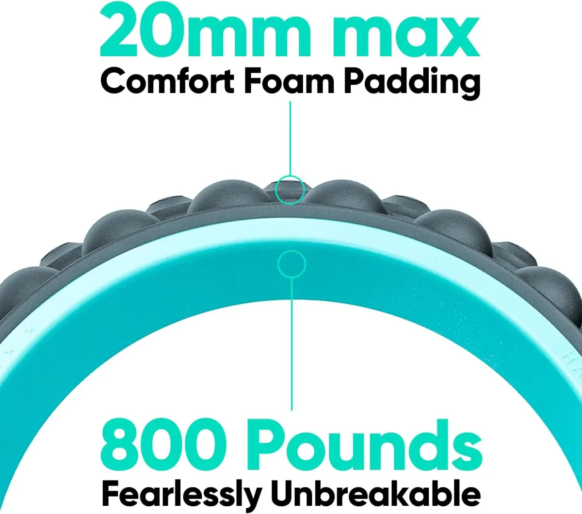 FitBeast Back Roller, Back Wheel Foam Roller - Targeted Muscle Roller for Deep Tissue Massage, Back Stretcher - 12" Blue – Image 5