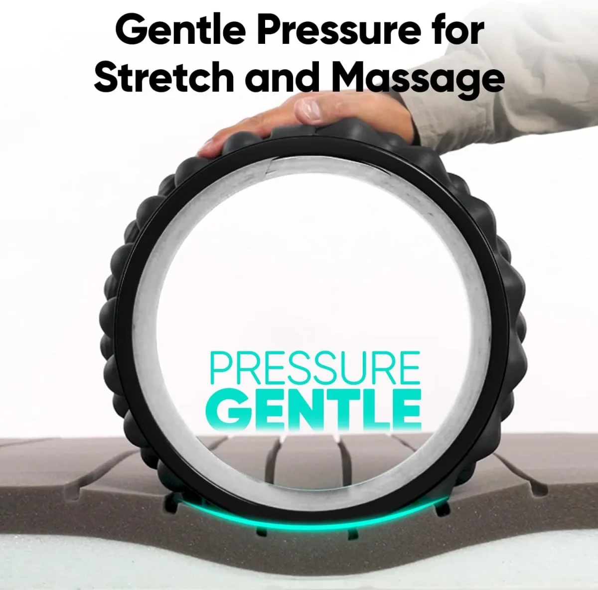 FitBeast Back Roller, Back Wheel Foam Roller - Targeted Muscle Roller for Deep Tissue Massage, Back Stretcher - 12" Black – Image 5