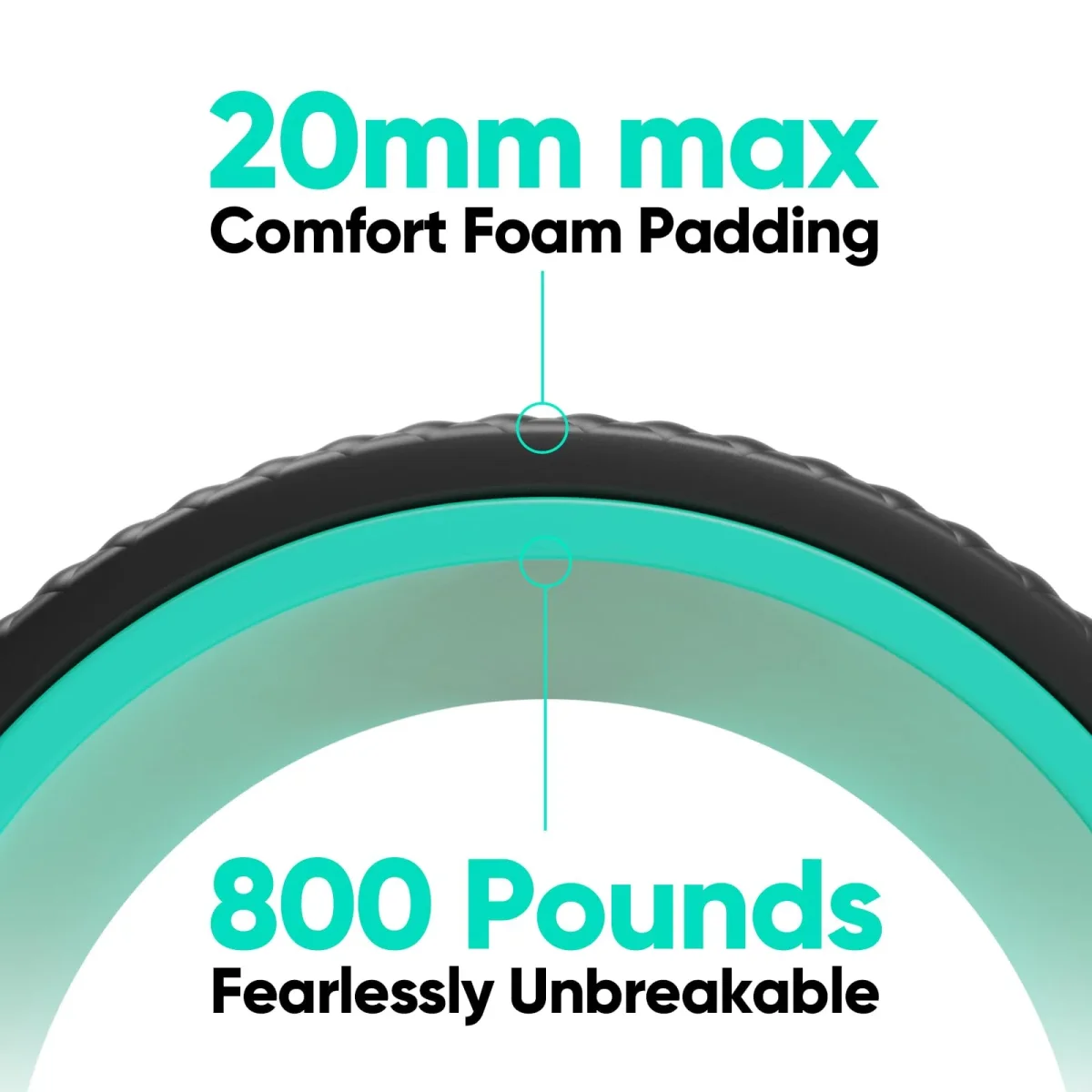 FitBeast Back Roller - Deep Tissue Massage Wheel, Yoga Wheel & Back Stretcher for Pain Relief 12'' – Image 4