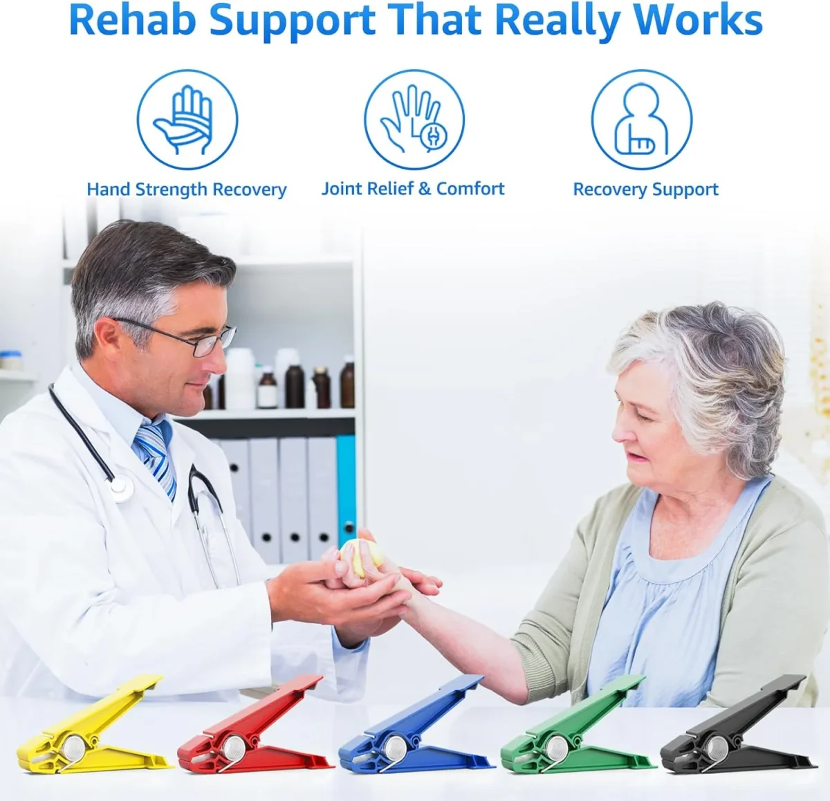 FitBeast Finger Exerciser Set – 5 Resistance Clips for Hand Therapy, Grip Strength & Dexterity – Ideal Finger Strengthener for Rehab, Stroke Recovery, Arthritis, Seniors & Athletes – Image 5