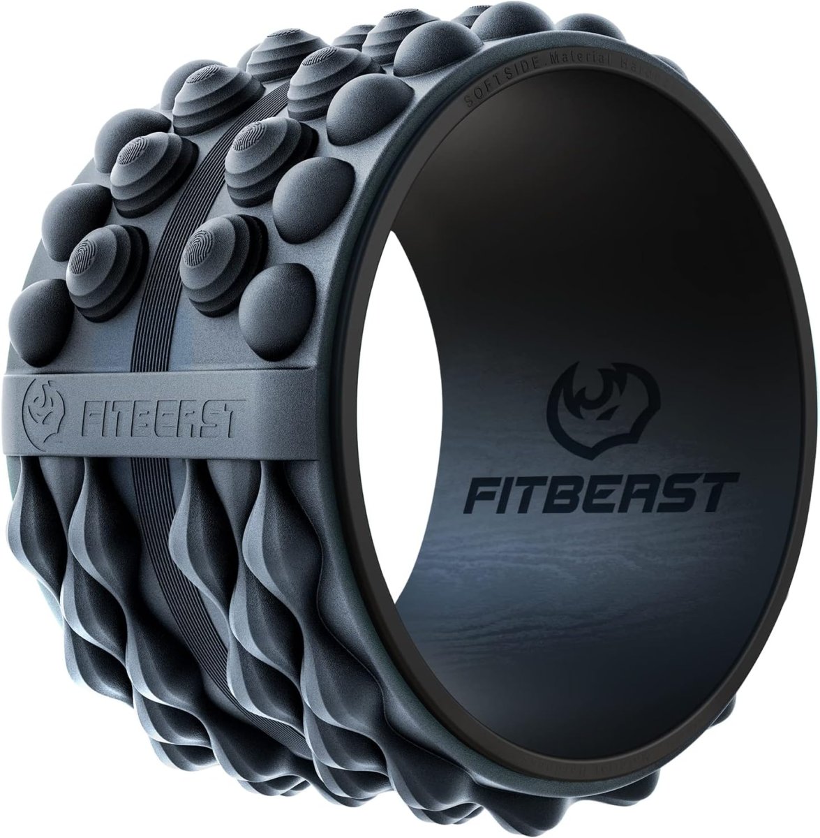 FitBeast Back Roller, Back Wheel Foam Roller - Targeted Muscle Roller for Deep Tissue Massage, Back Stretcher - 12" Black